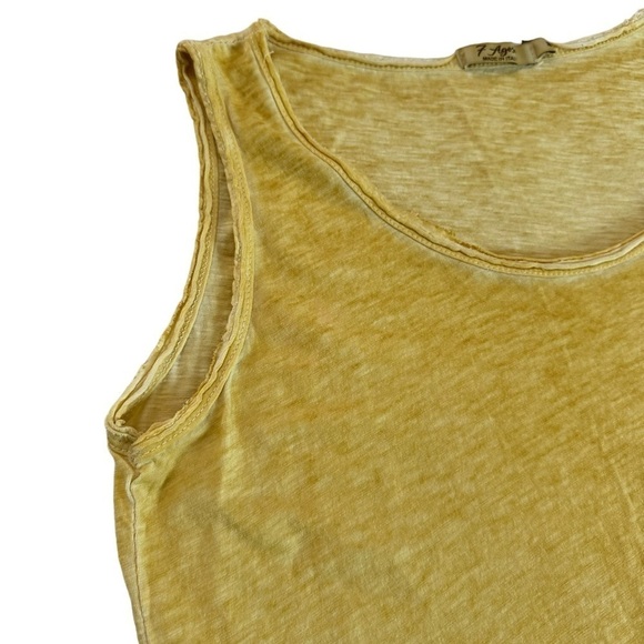 7 Agosto 100% Cotton Yellow Eyelet Hem Sleeveless High Low Maxi Dress size M - Picture 13 of 17
